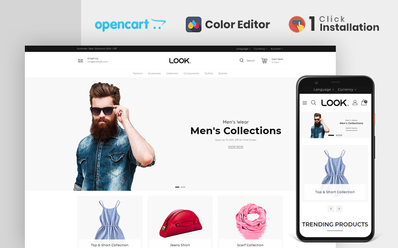 Regardez le modèle OpenCart de magasin de mode
