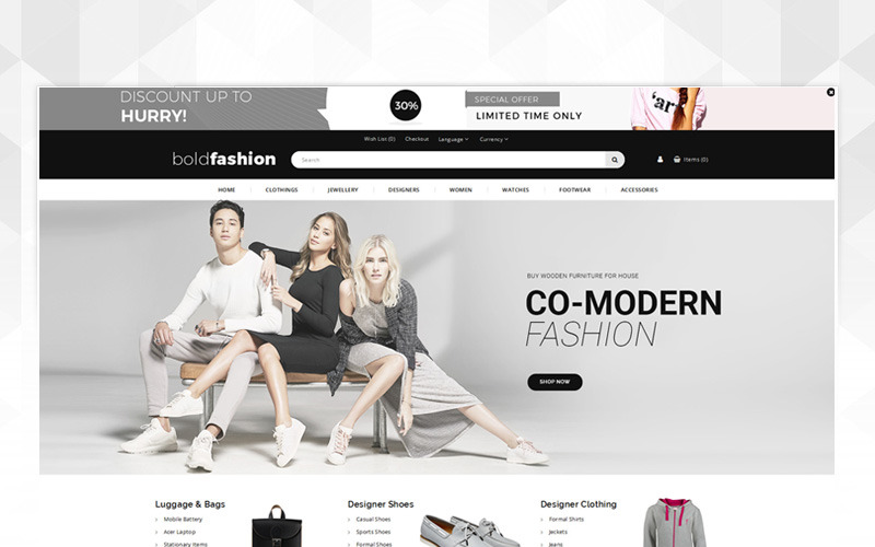 Bold Fashion Store OpenCart模板