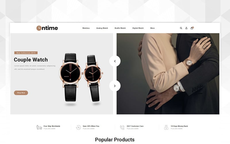 OnTime - Šablona OpenCart obchodu s hodinkami