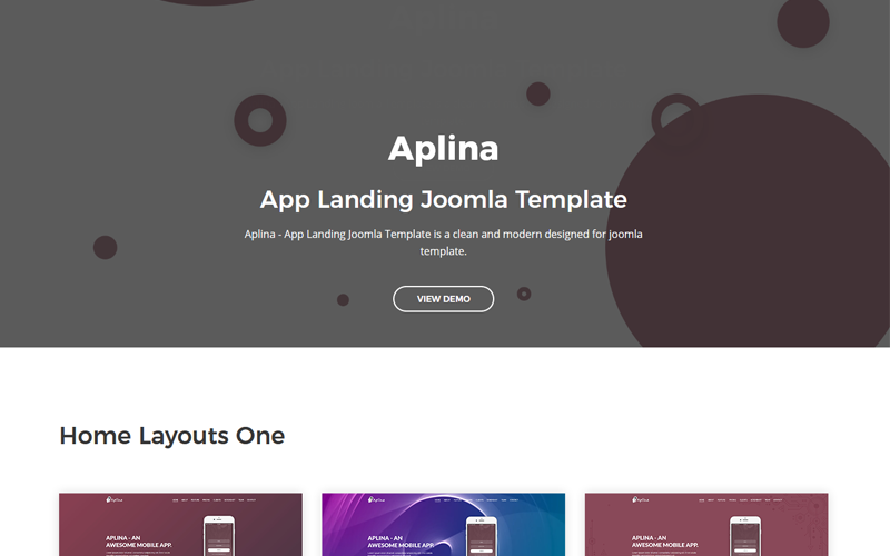 Aplina - Modèle Joomla 5 d'atterrissage d'application