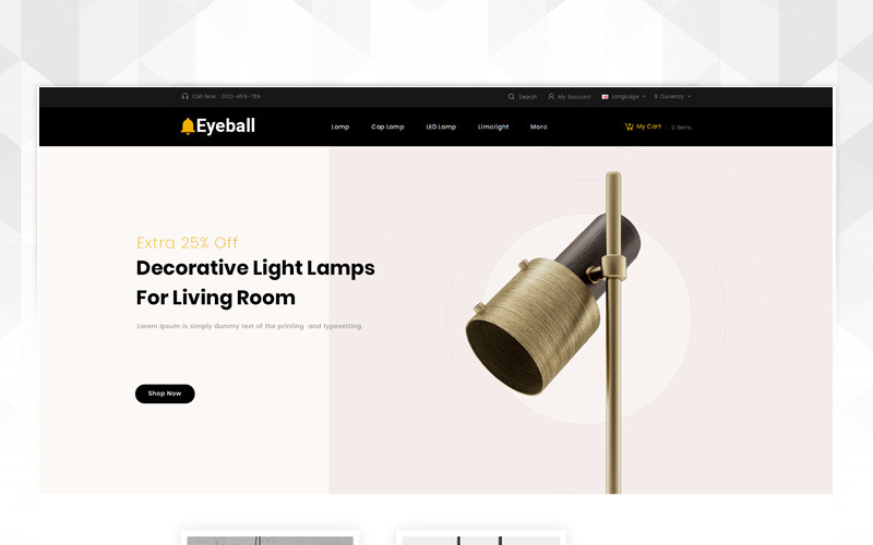 Eyeball Lighting Store OpenCart Duyarlı Şablon