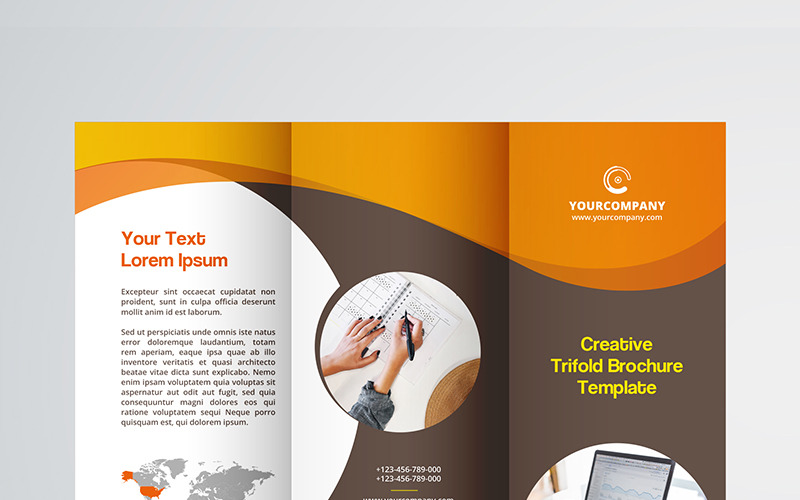 Kreatív háromlapos brosúra sablon. 2 színstílus - Vállalati-azonosság sablon