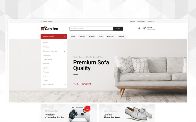 Carttec Accessories Store OpenCart Responsive Template