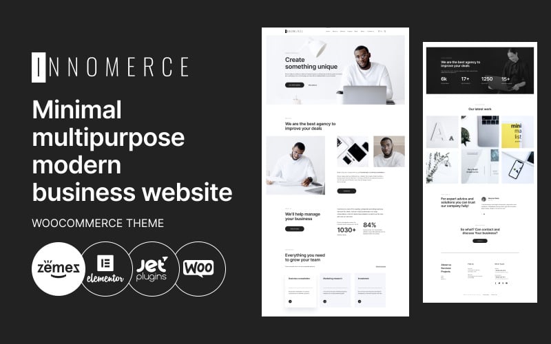 Innomerce – бізнес-багатоцільова мінімальна тема WordPress Elementor