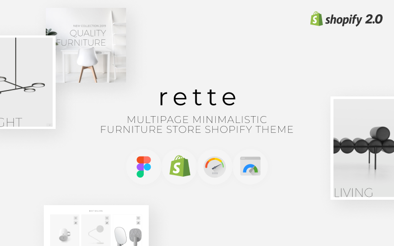 Rette - Tema Shopify minimalista multipagina per mobili