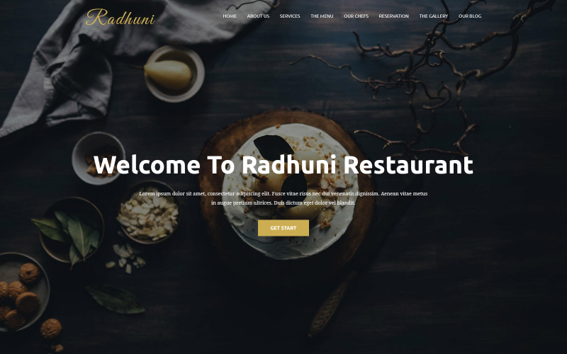 Radhuni — szablon Joomla 5 dla firm restauracyjnych