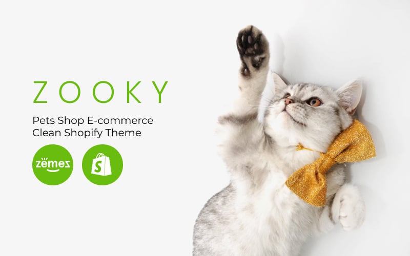 Zooky - Sklep internetowy ze zwierzętami Czysty motyw Shopify