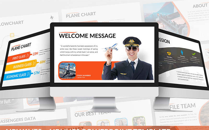 Airwaves - modelo de PowerPoint de companhias aéreas