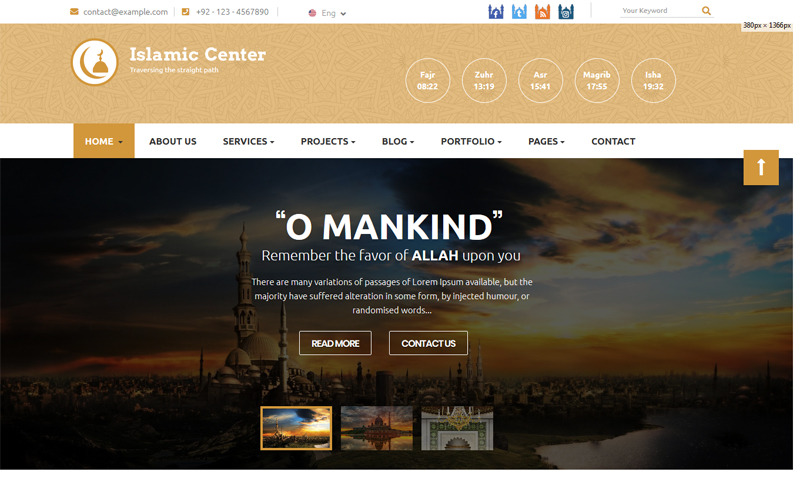 伊斯兰中心的Joomla 3模型