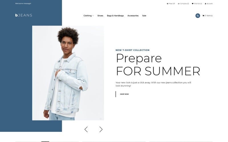 BJeans - Modello moderno OpenCart per l'e-commerce di jeans