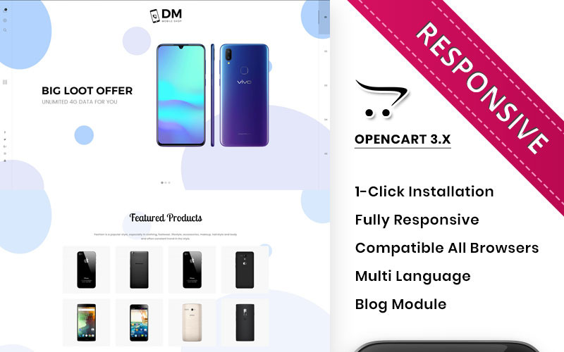 DM Collection Mobile Store responsywny szablon OpenCart