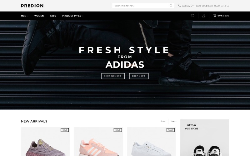 Predion - Thème Magento pour magasin de chaussures simple eCommerce