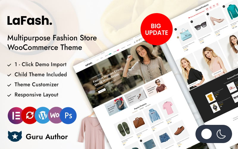 Lafash - Tema responsivo de Elementor WooCommerce para tienda de moda multipropósito