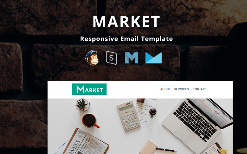 Markt - Corporate Responsive e-mail nieuwsbriefsjabloon