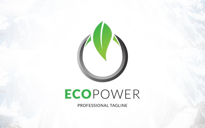 Logo Eco Power, logo technologii bioenergetycznej, logo zielonej energii biopaliwa