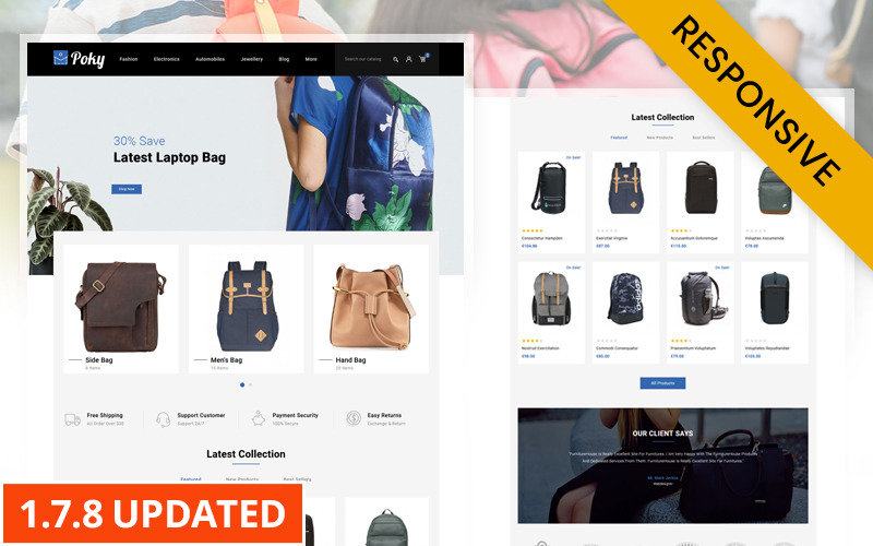 Poky - Travle Bag Store PrestaShop-thema