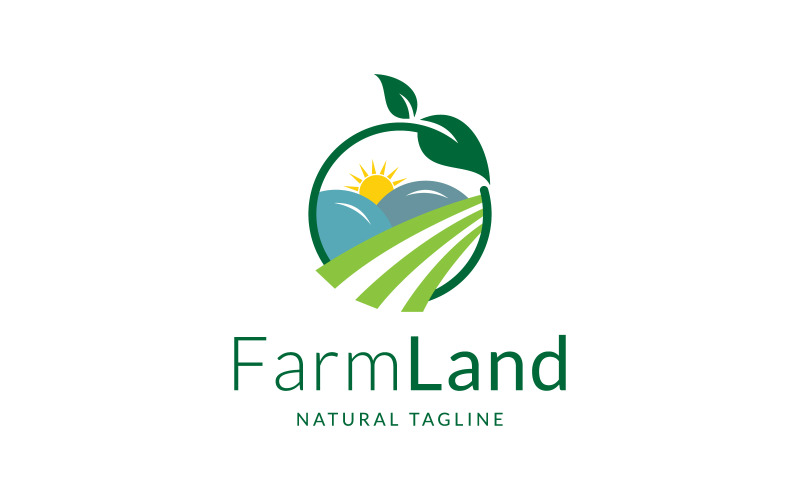Logo dell'agricoltura moderna dei terreni agricoli