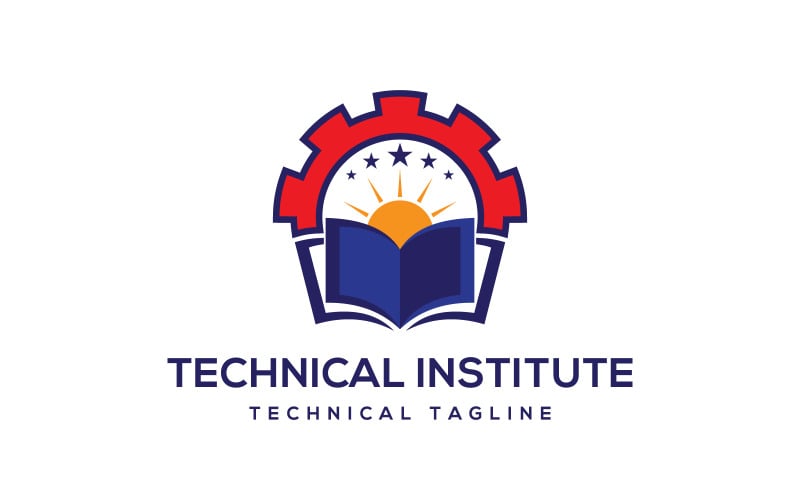 Logo dell'istruzione dello studio tecnico dell'ingranaggio creativo