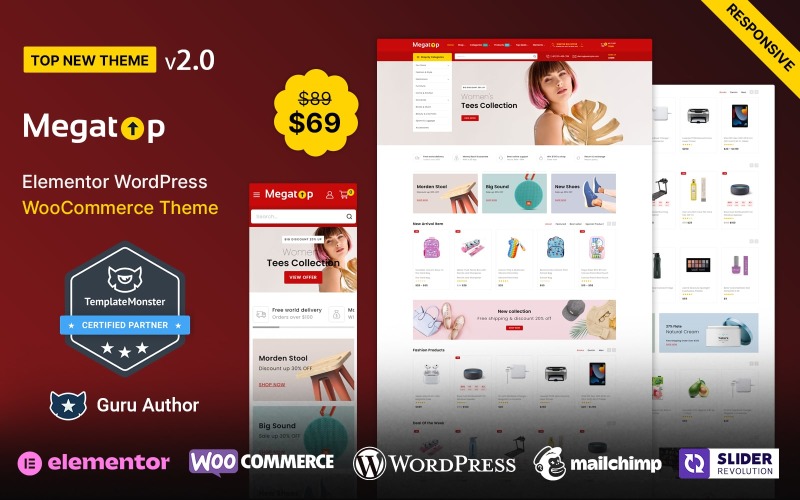 Megatop - багатоцільова тема WooCommerce