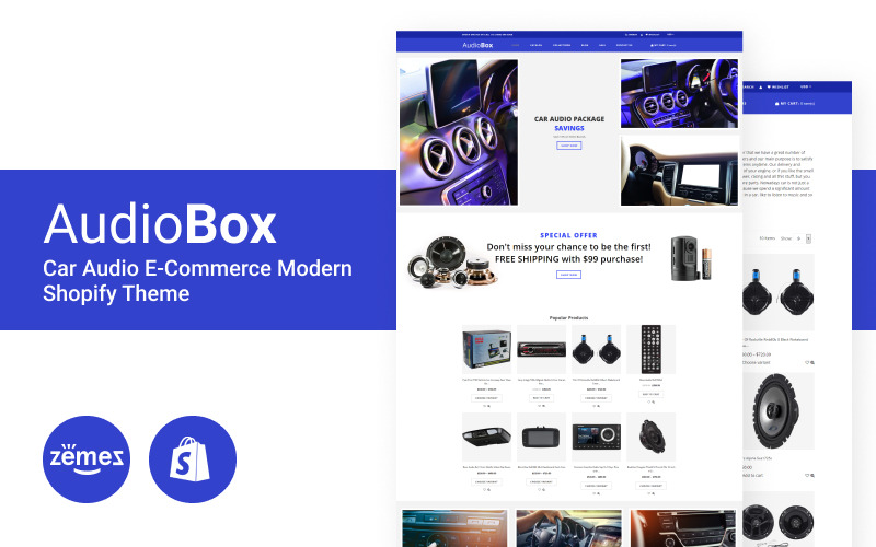 AudioBox - Современная тема Shopify для электронной коммерции автомобилей