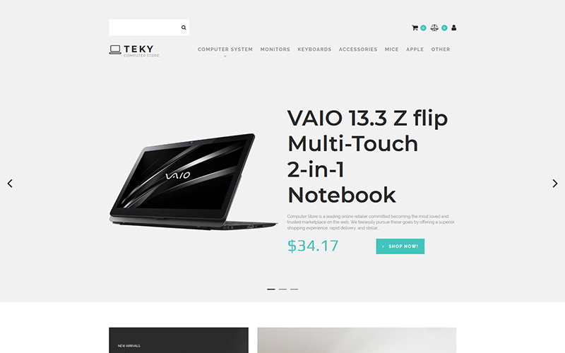Teky - Шаблон електронної комерції MotoCMS для комп’ютерів та Інтернет-магазину