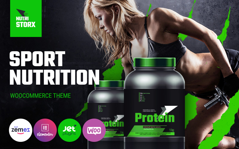 NutriStorx - Tienda de nutrición deportiva Tema Elementor WooCommerce