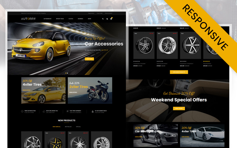 Autorry - Auto-onderdelenwinkel OpenCart responsieve sjabloon