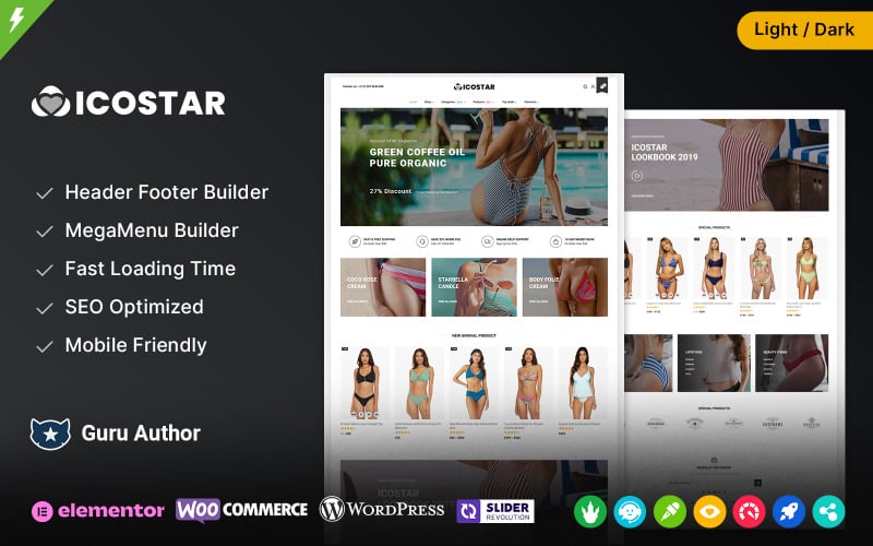 Icostar - Lingerie, Moda e Roupas de Banho WooCommerce Tema Responsivo