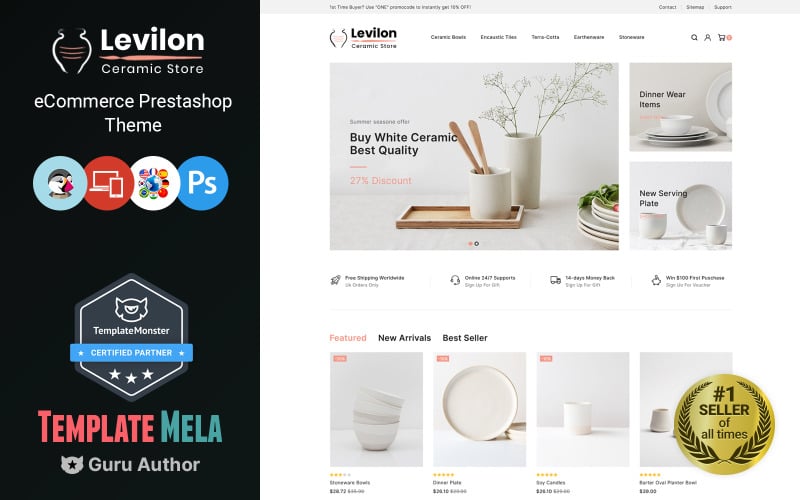 Levilon - Kerámia és kézműves PrestaShop téma