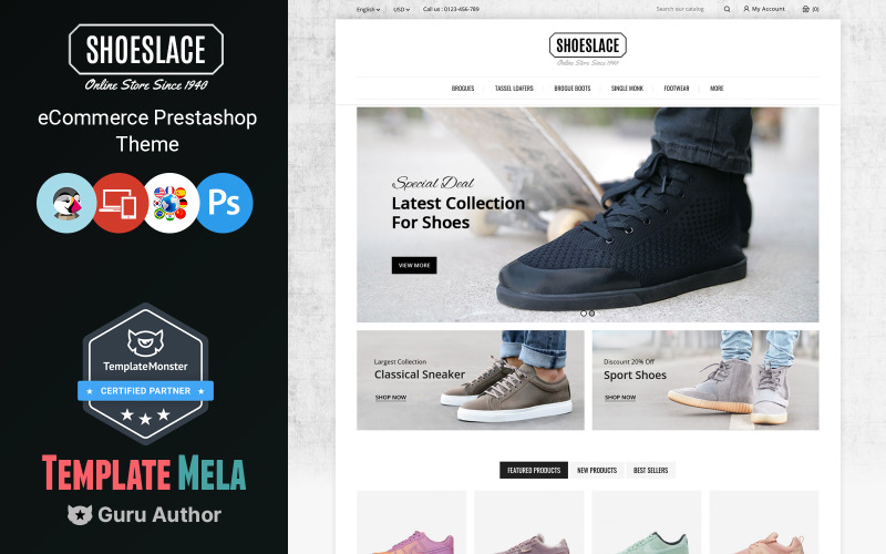 Shoeslace - Skobutik PrestaShop Theme