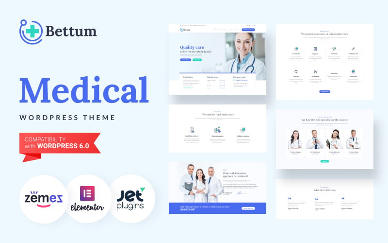 Bettum - Tema Clean Medical WordPress Elementor