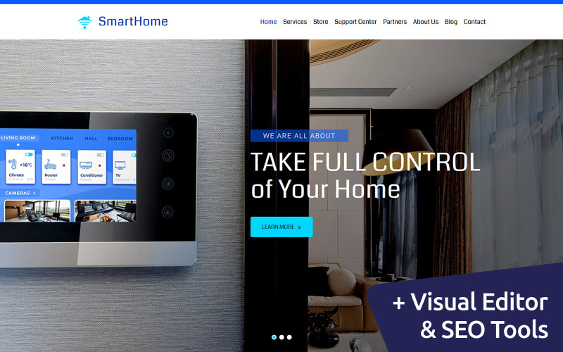 Smart Home MotoCMS webbplatsmall