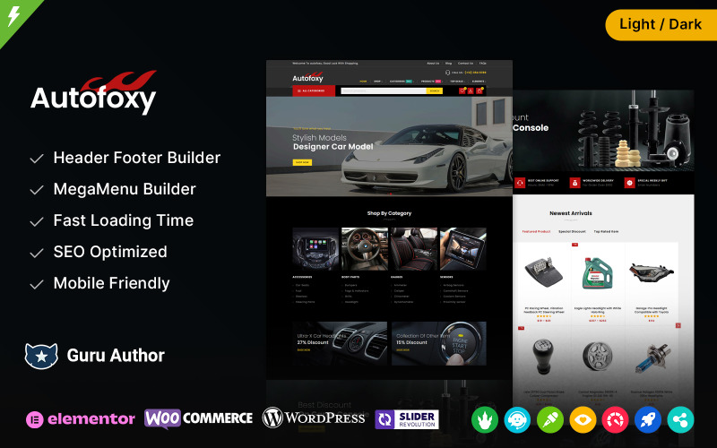Autofoxy - Tema WooCommerce per negozi di ricambi auto e pezzi di ricambio