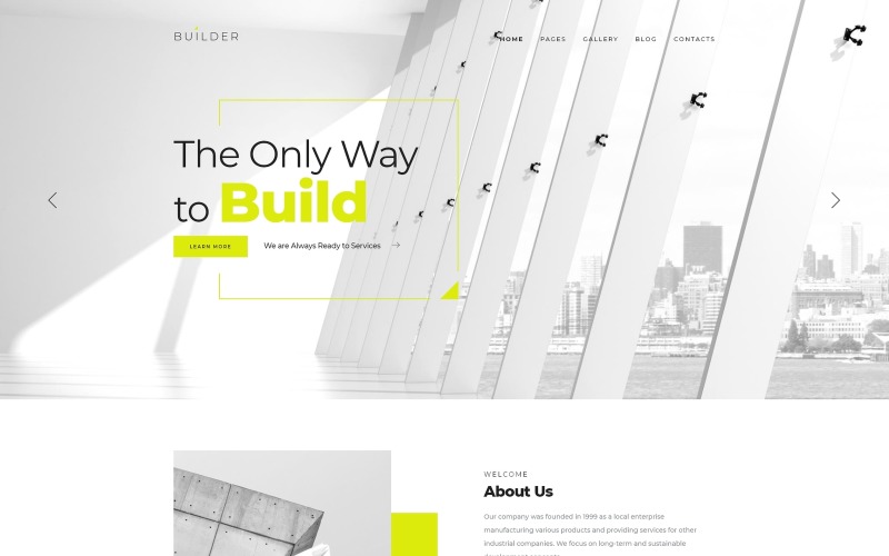 Builder - Plantilla Joomla corporativa de varias páginas para empresa de construcción