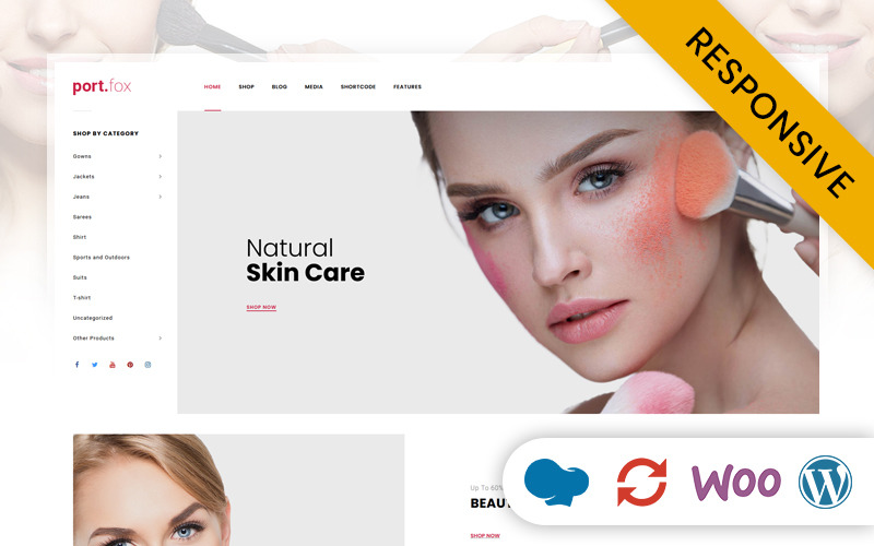 Portfox - Cosmetic Store WooCommerce-thema