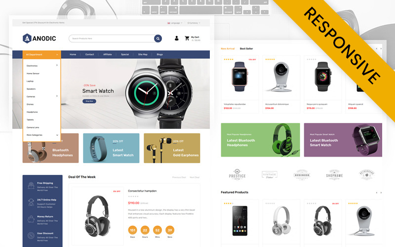 Anodic - Obchod s elektronikou OpenCart Responsive Template