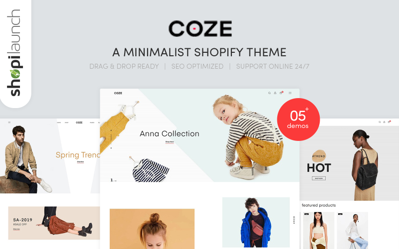 Coze - Ett minimalistiskt Shopify-tema