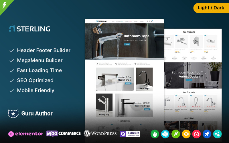 Sterling - Аксесуари для ванної кімнати та сантехніка Тема WooCommerce