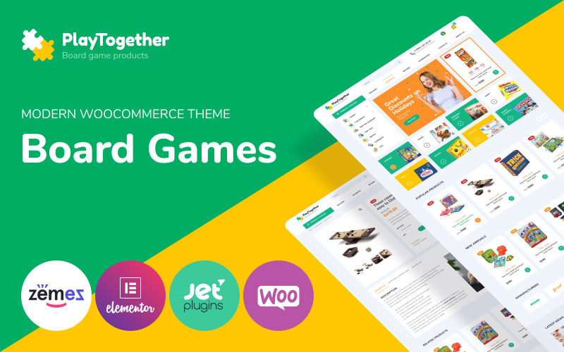 PlayTogether - Gry planszowe przeskakują motyw Elementor WooCommerce