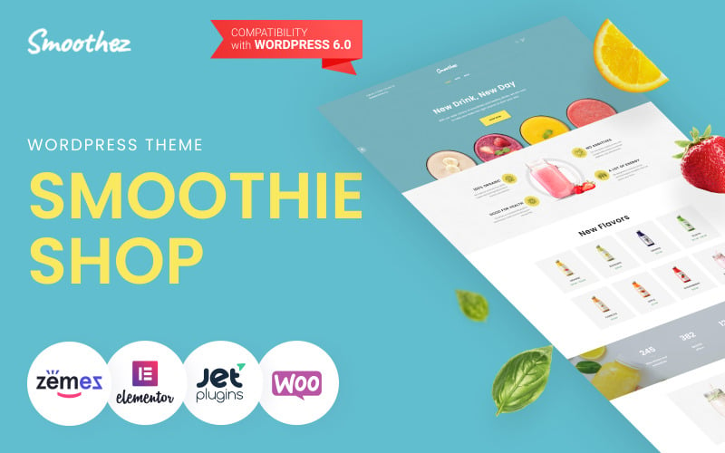 Smoothez - WooCommerce主题有机Smoothie商店的现代元素电子商务