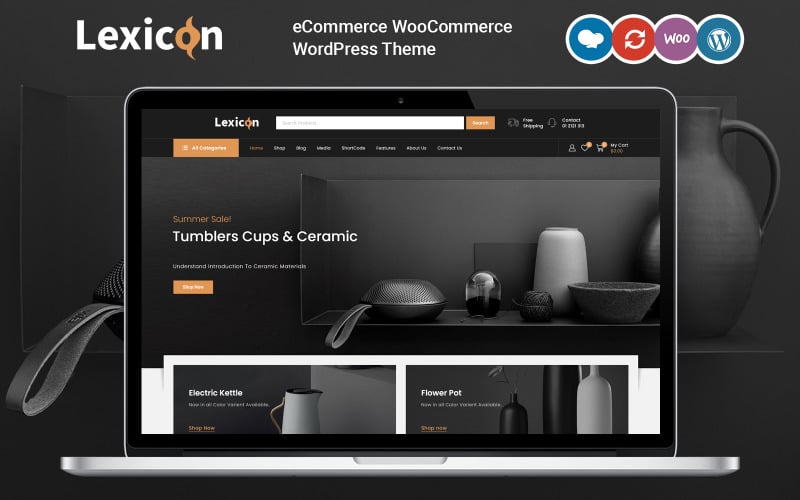 Lexicon - Negozio di arte e gallerie Elementor Tema WooCommerce