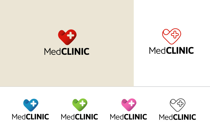 医疗诊所医生预约的MedClinic标志模板