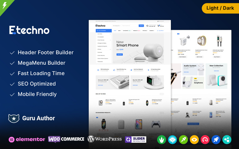 Etechno – багатофункціональна тема WooCommerce для електроніки та комп’ютерів