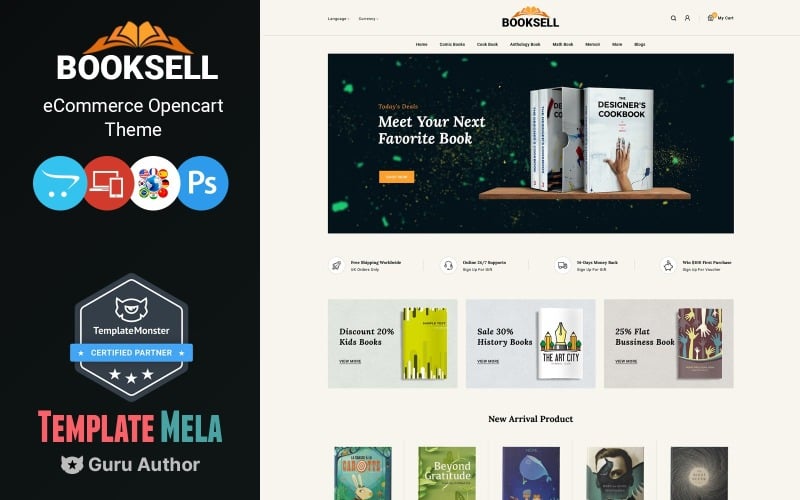 Booksell - Kırtasiye ve Kitap Mağazası OpenCart Şablonu