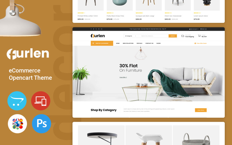 Furlen - Šablona OpenCart obchodu s domácími dekoracemi
