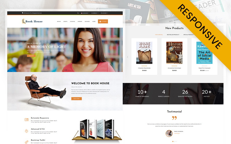 Book House - modelo responsivo OpenCart de biblioteca e livraria