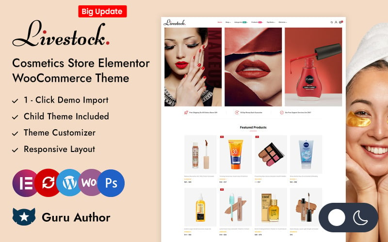 Bestiame - Negozio di cosmetici Elementor Tema reattivo WooCommerce