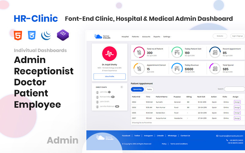 CRM - HR-Clinic | Kliniek, ziekenhuis, medische Admin-sjabloon