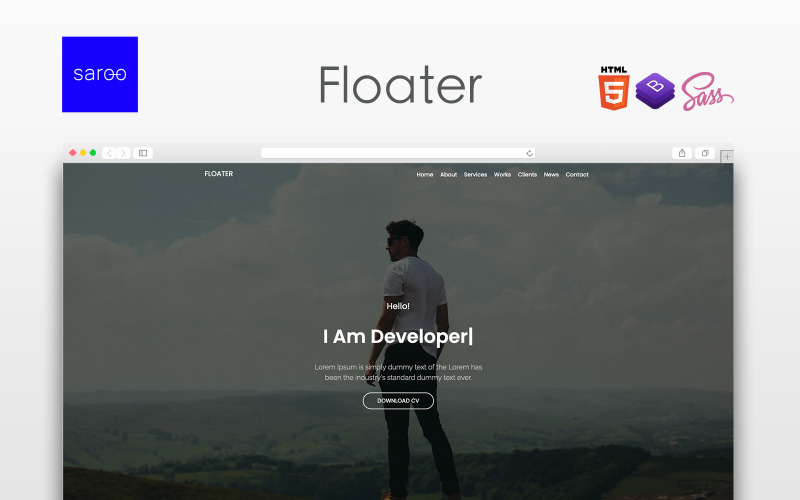 Floater - osobní šablona vstupní stránky