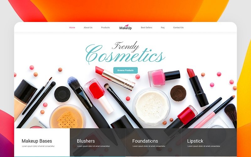 Beautiful Make Up Company - шаблон PSD для творчого дизайну Parallax